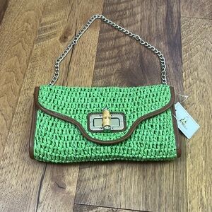 NWT Straw Studios Woman’s Green Shoulder Bag